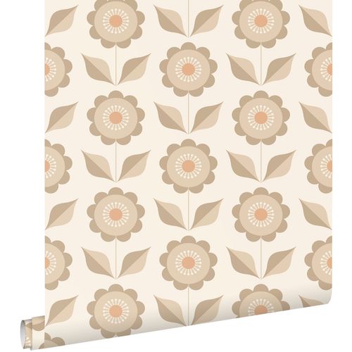 ESTAhome Behang Bloemen Beige - 50 X 900 Cm - 130976