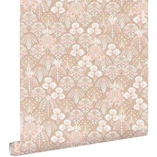 ESTAhome Behang Vintage Bloemen In Art Nouveau Stijl Licht Roze En Beige