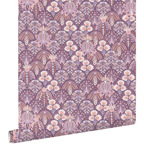 ESTAhome Behang Vintage Bloemen In Art Nouveau Stijl Paars - 50 X 900 Cm - 130973