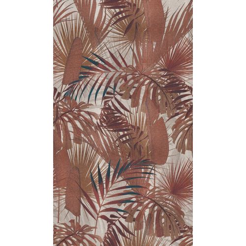 Livingwalls Behang Jungle-motief Terracotta En Beige - 159 X 280 Cm - As-391802