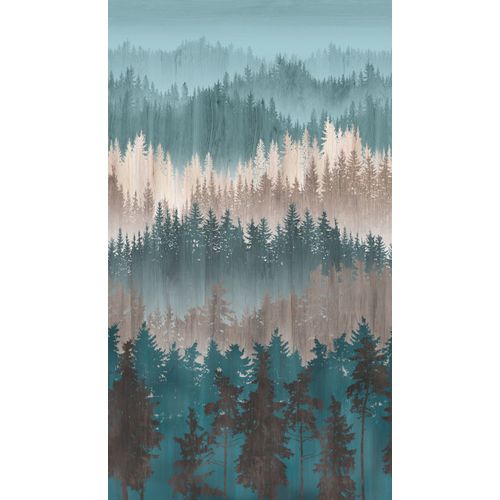 Livingwalls Behang Bomen Blauw, Bruin, Beige En Petrolblauw - 159 X 280 Cm