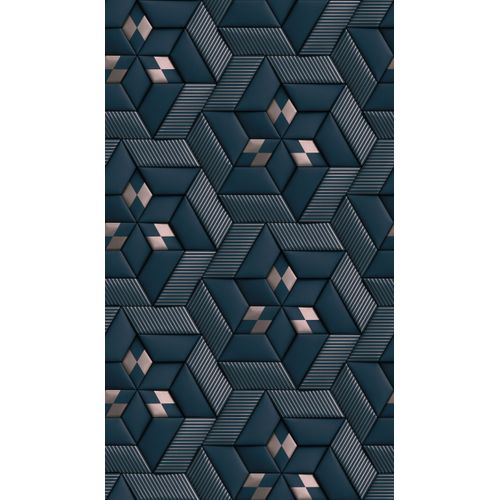 Livingwalls Behang 3d-motief Blauw En Zilver - 159 X 280 Cm - As-391783