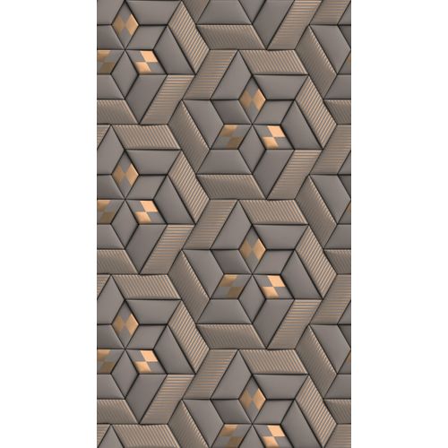 Livingwalls Behang 3d-motief Grijs, Taupe En Bronze - 159 X 280 Cm - As-391781