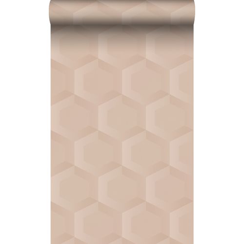 Origin Wallcoverings Eco-texture Vliesbehang 3d Hexagon Motief Licht Roze