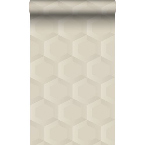 Origin Wallcoverings Eco-texture Vliesbehang 3d Hexagon Motief Lichtbeige