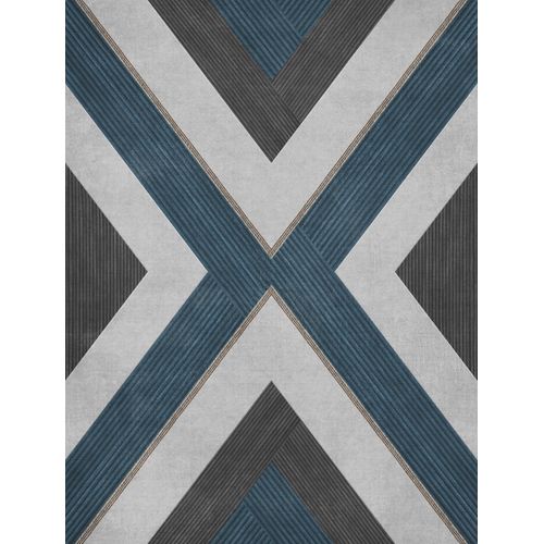 Sanders & Sanders Behang Geometrische Vormen Vergrijsd Blauw En Beige - 53 Cm X 10 M