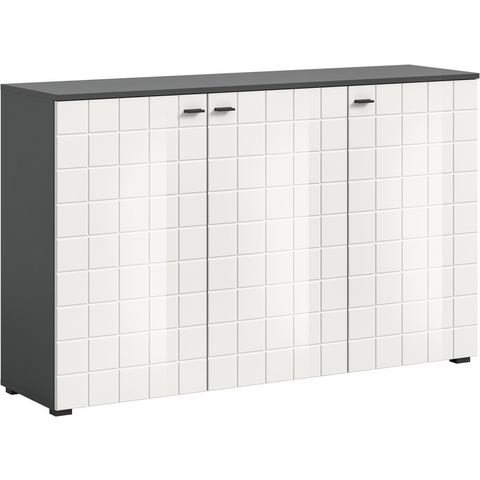 INOSIGN Dressoir Gora, Breite 138 cm, gefräste Front in Waffeloptik hochglanz