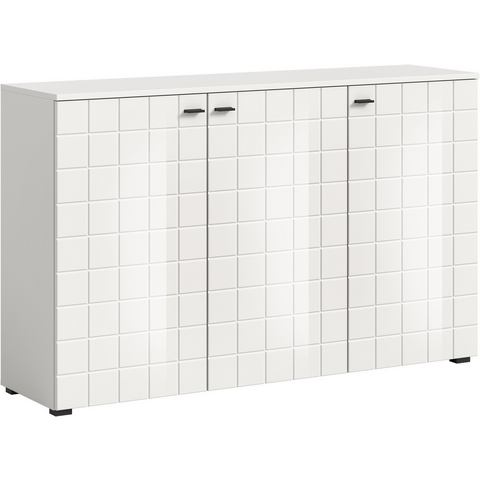 INOSIGN Dressoir Gora, Breite 138 cm, gefräste Front in Waffeloptik hochglanz