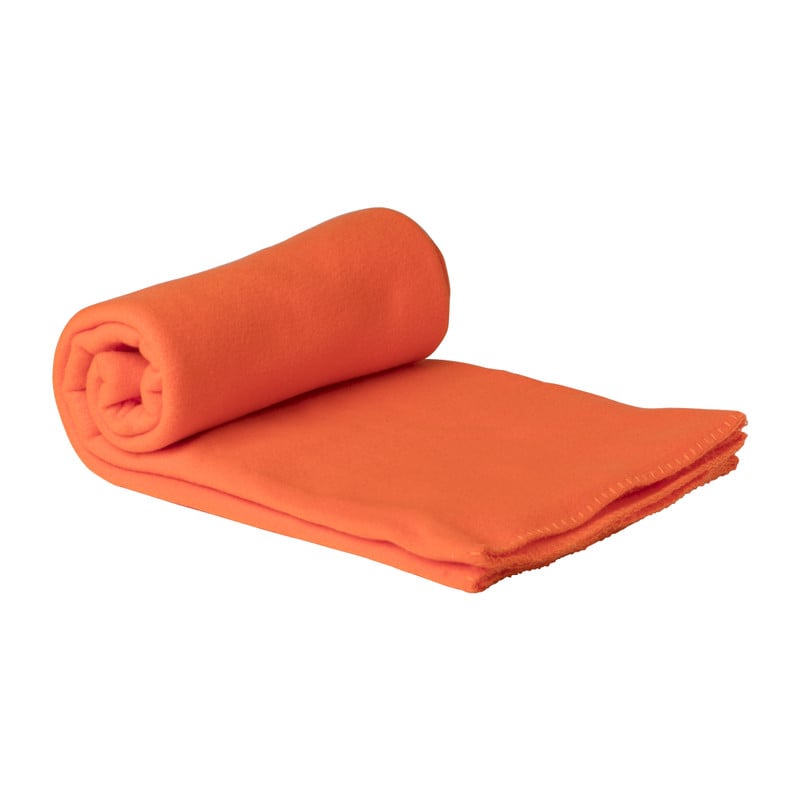 Xenos Fleece deken - oranje - 160x130 cm