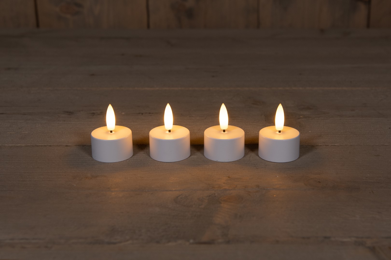 Anna's Collection Extension Set 4 3D Wick Induc Rechargeable White Tealight - 