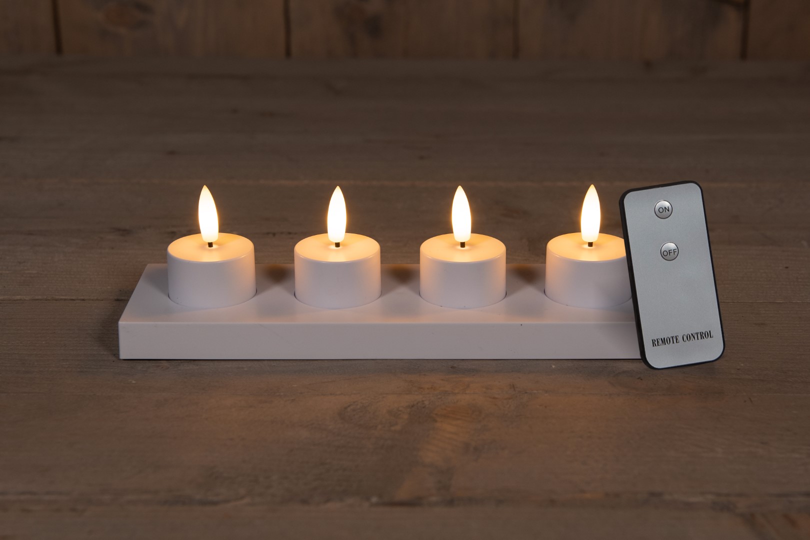 Anna's Collection Set 4 St 3D Wick Inductive Rechargeable White Tealight - 