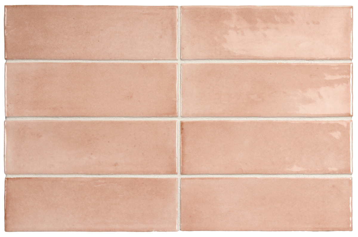 Jabo Tegelsample:  Premium Koko wandtegel 15x5cm zalm roze glans