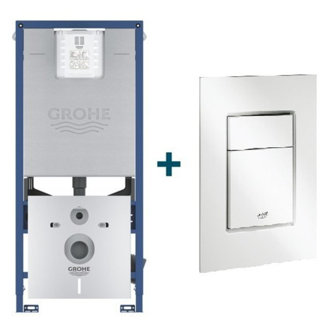 Grohe Rapid SL inbouwreservoir inclusief  Skate cosmopolitan bedieningsplaat wit mat 0729205/sw107647/sw107662/