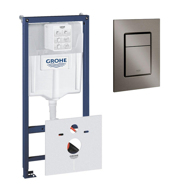 Grohe Rapid SL inbouwreservoir inclusief  Skate cosmopolitan bedieningsplaat Geborsteld Hard Graphite 0729205/sw107647/sw242311/