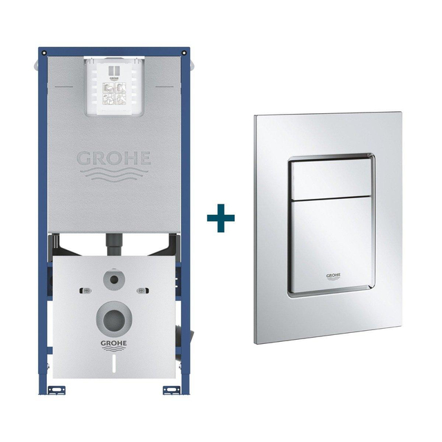 Grohe Rapid SLX inbouwreservoir met 3-in-1 set frame inclusief  Skate cosmopolitan bedieningsplaat Chroom 0729160/sw107663/sw336183/