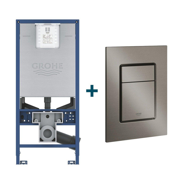 Grohe Rapid SLX inbouwreservoir met frame inclusief  Skate cosmopolitan bedieningsplaat Geborsteld Hard Graphite sw242311/sw336186