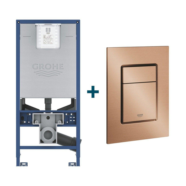 Grohe Rapid SLX inbouwreservoir met frame inclusief  Skate cosmopolitan bedieningsplaat Geborsteld Warm Sunset sw242316/sw336186