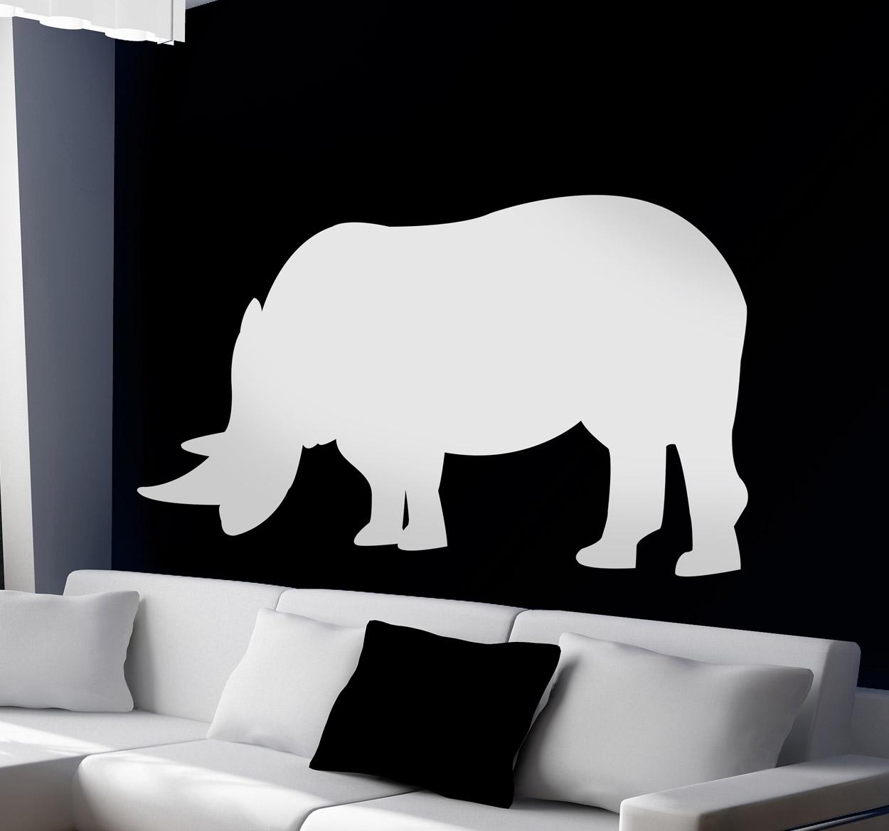 Tenstickers Sticker silhouette neushoorn