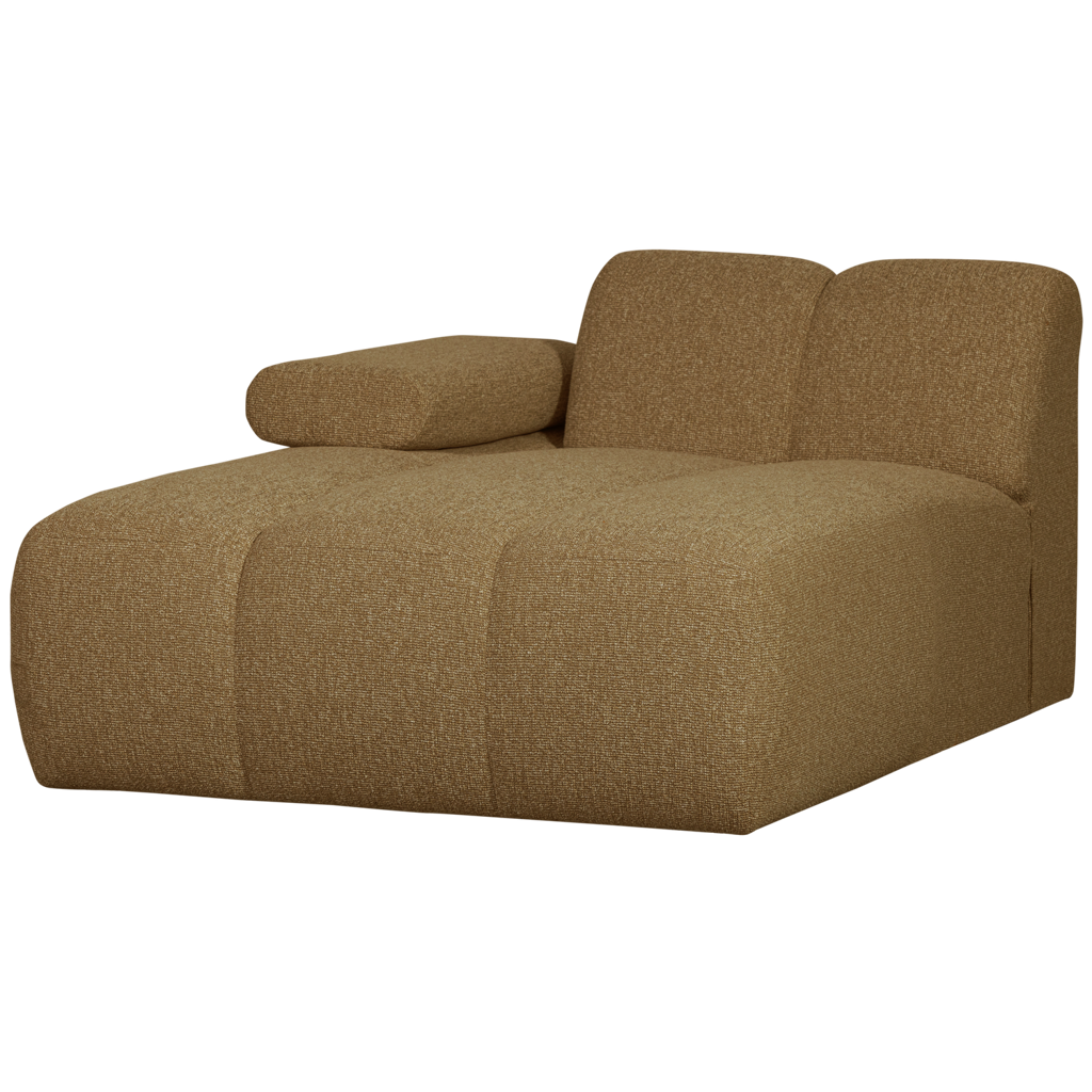 WOOOD Mojo Chaise Longue Element Links Boucle Geel/Bruin Melange