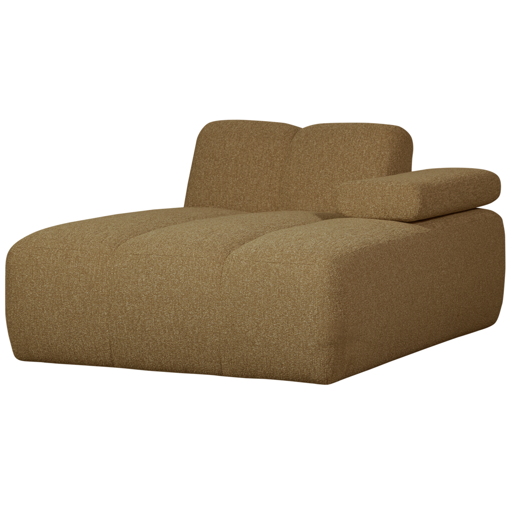 WOOOD Mojo Chaise Longue Element Rechts Boucle Geel/Bruin Melange