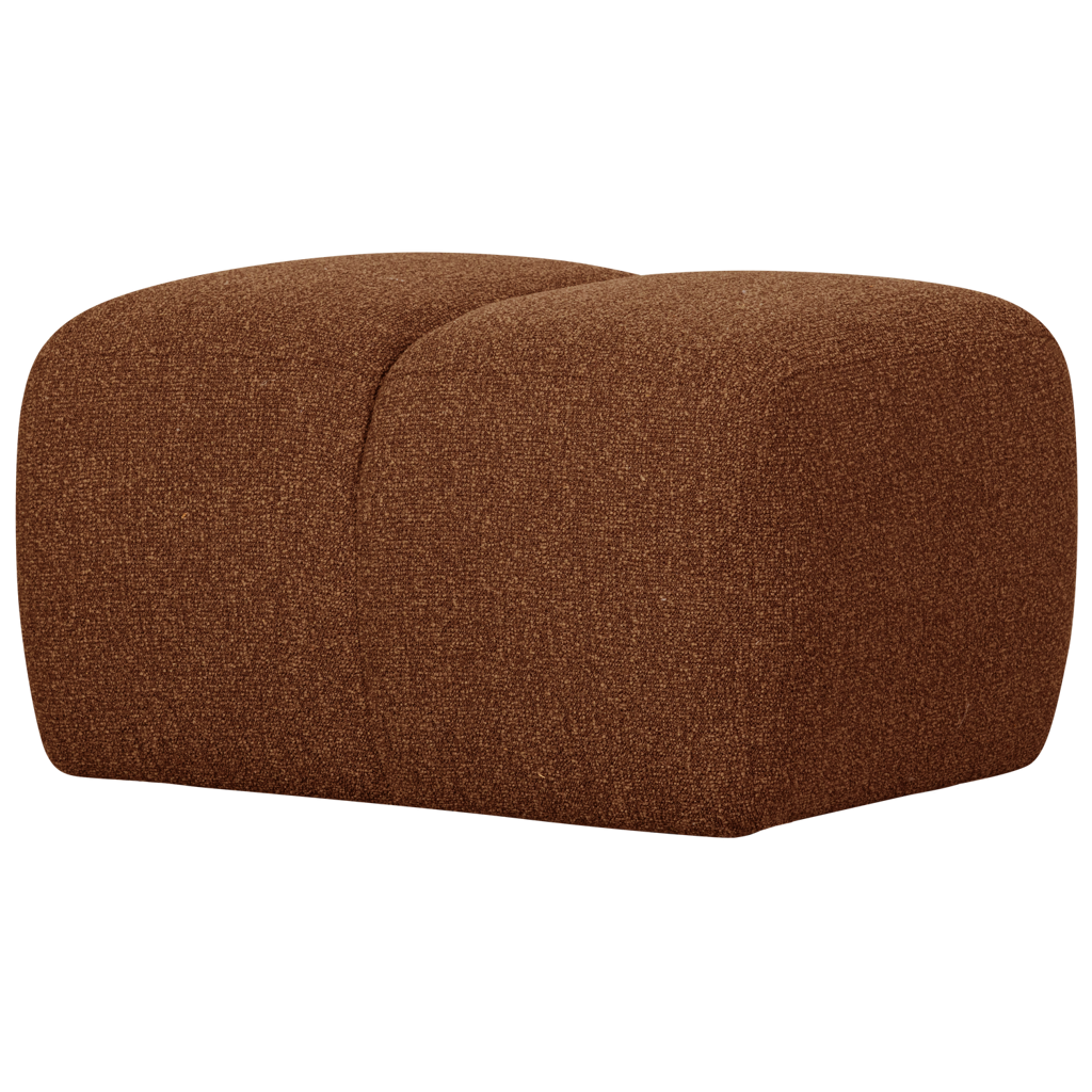 WOOOD Mojo Poef 45X80X60Cm Boucle Roest Bruin Melange