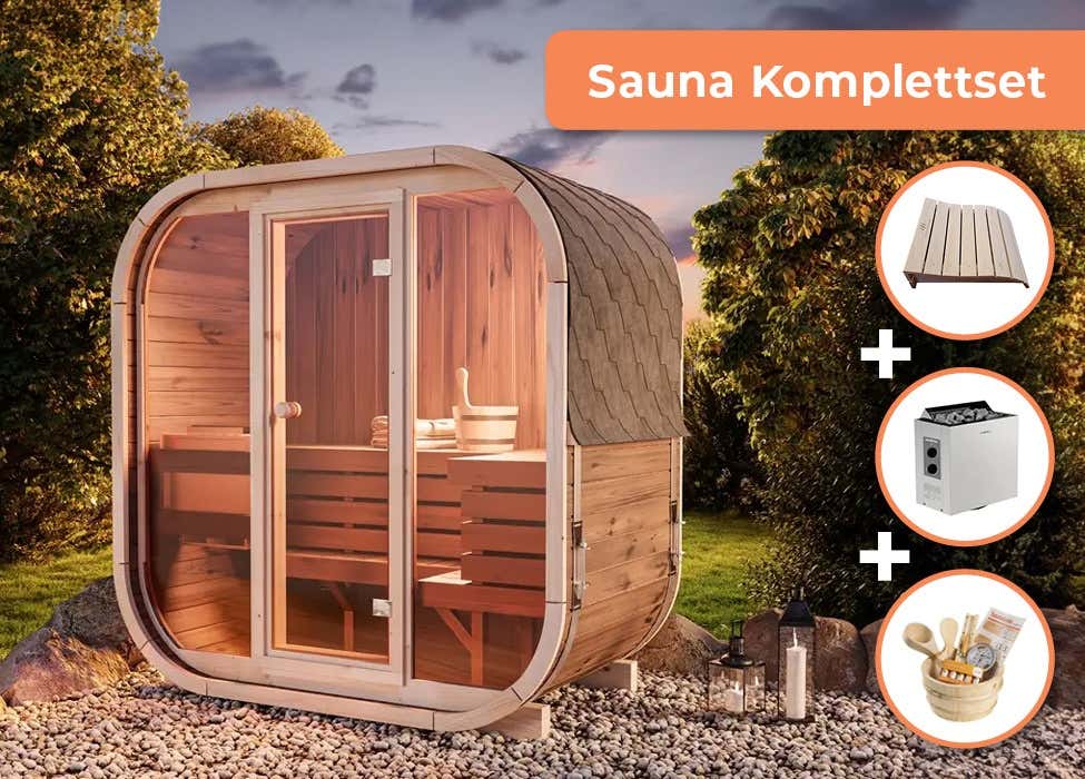 FinnTherm Sauna complete set barrelsauna Ellipso M