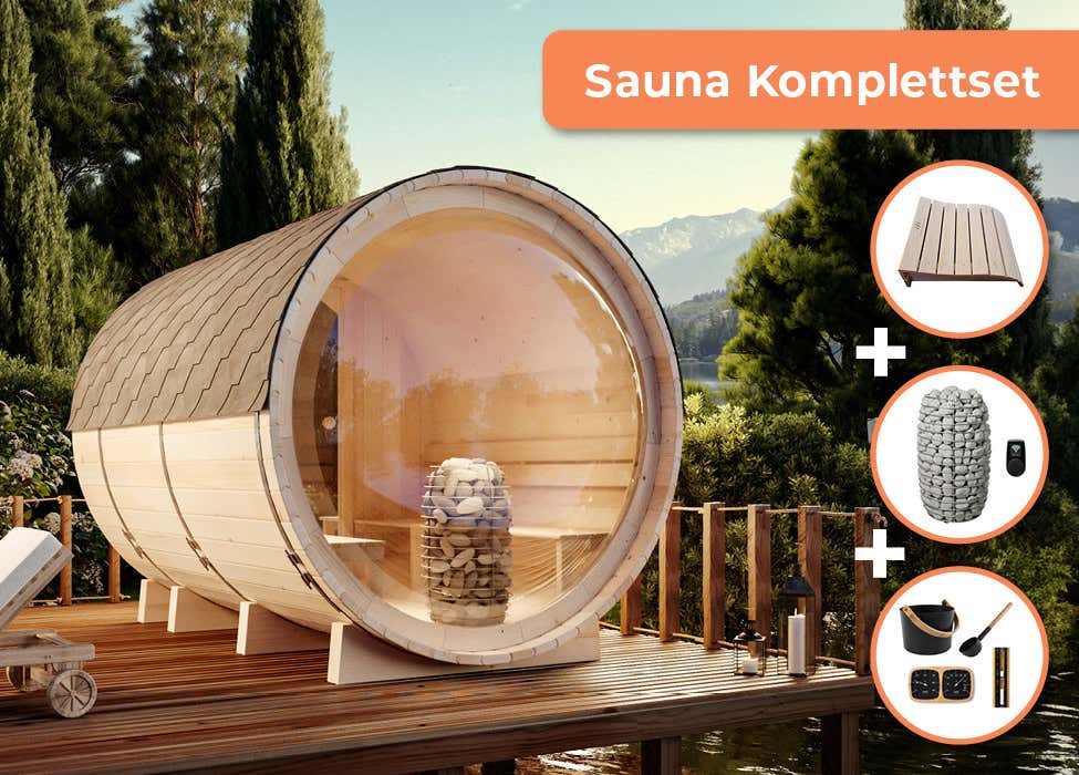 FinnTherm Sauna complete set barrelsauna Panorama