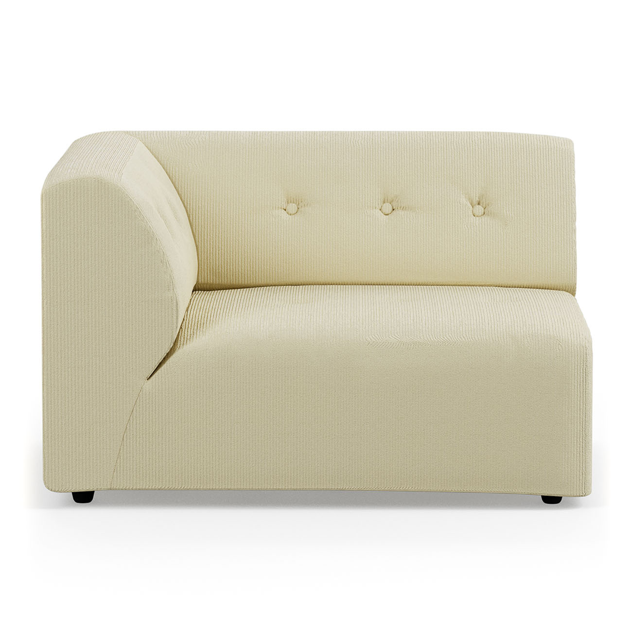 HKLIVING-collectie Vint bank element links 1,5-seat corduroy rib hay