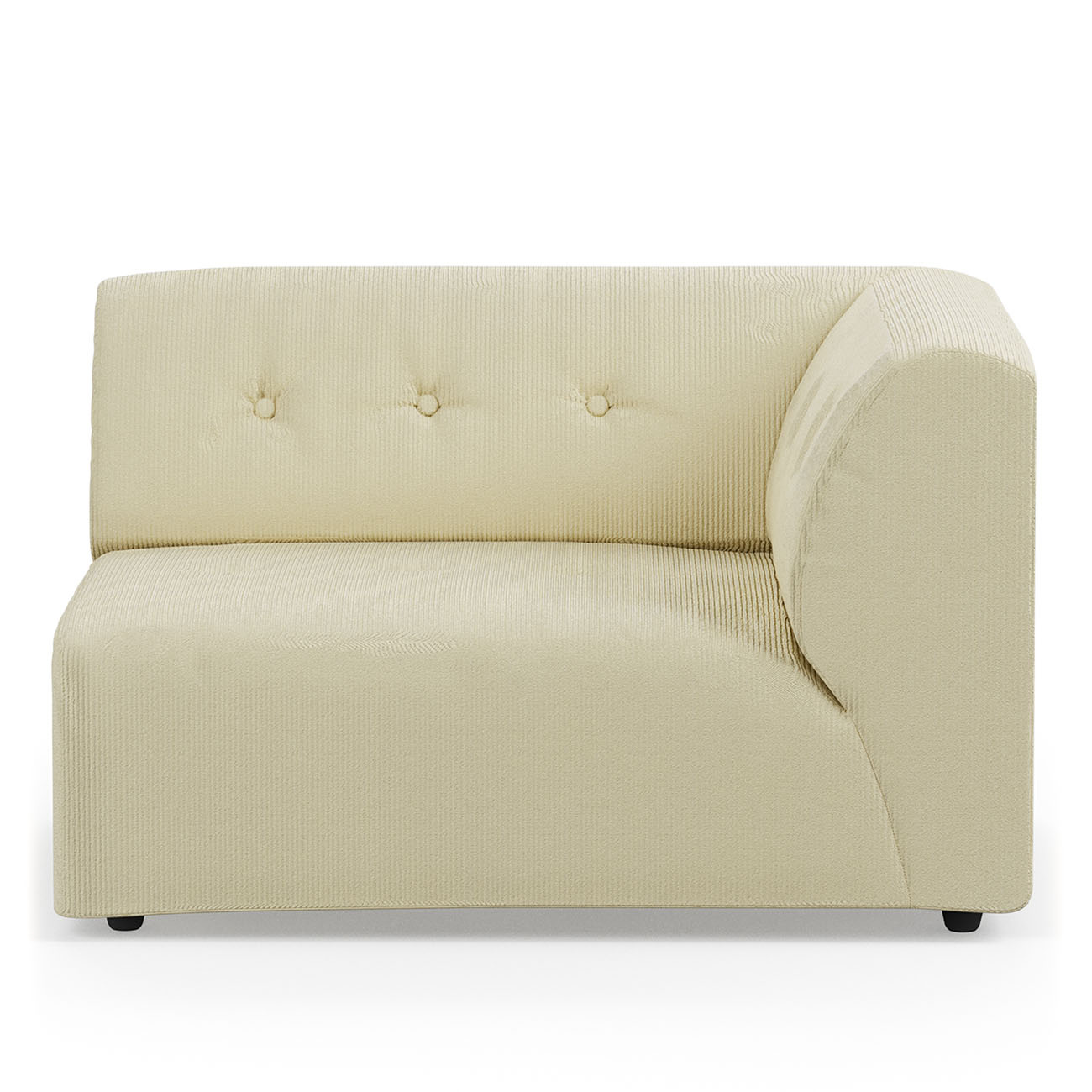 HKLIVING-collectie Vint bank element rechts 1,5-seat corduroy rib hay