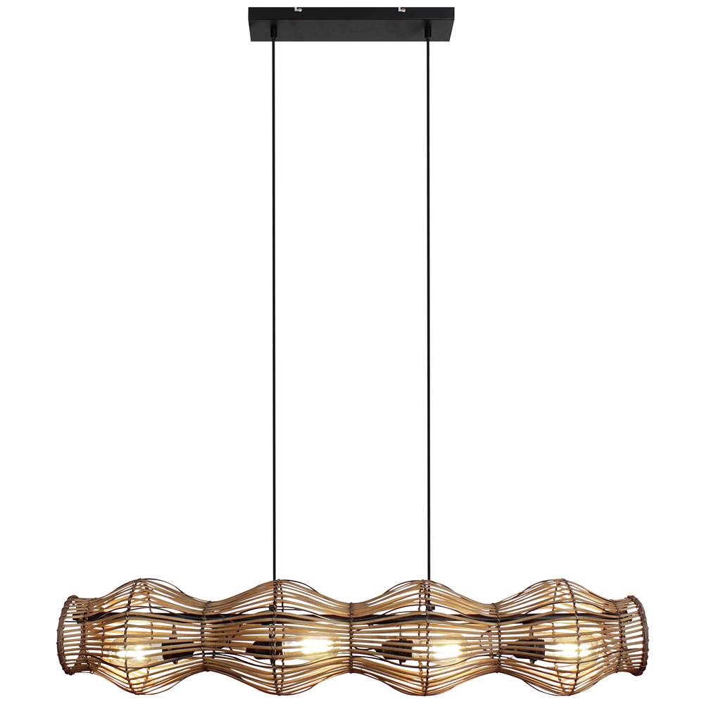 Eco-Light Hängeleuchte Bamboo, braun, 4-flammig