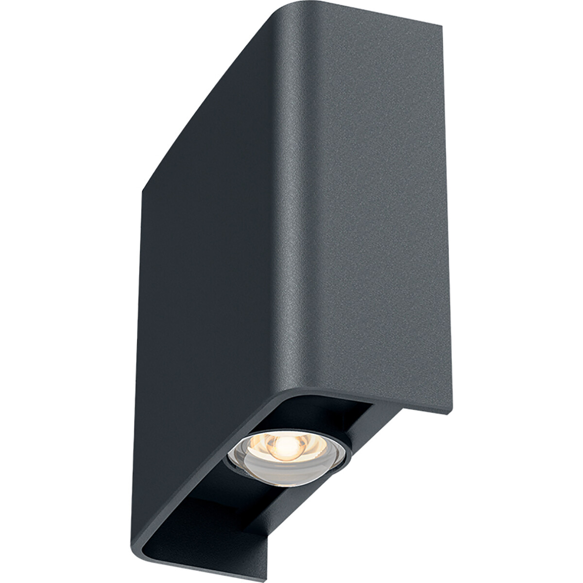 BES LED LED Wandlamp - Brinton Victo - Up & Down - 2W 180lm - Warm Wit 3000K - Voor Buiten en Binnen - Waterdicht IP65 - Rechthoek - Antraciet