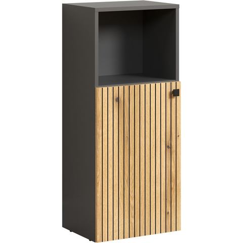 Welltime Onderkast Amrum badkamerkast staande kast badkamer kast Breedte 40 cm, moderne halfhoge kast eiken rillen-look badkamerkast (1 stuk)