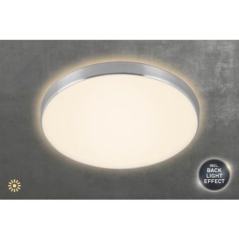 Briloner LED-Deckenleuchte alu/weiß 1200 lm Backlighteffekt Ø 28,5 x 6 cm