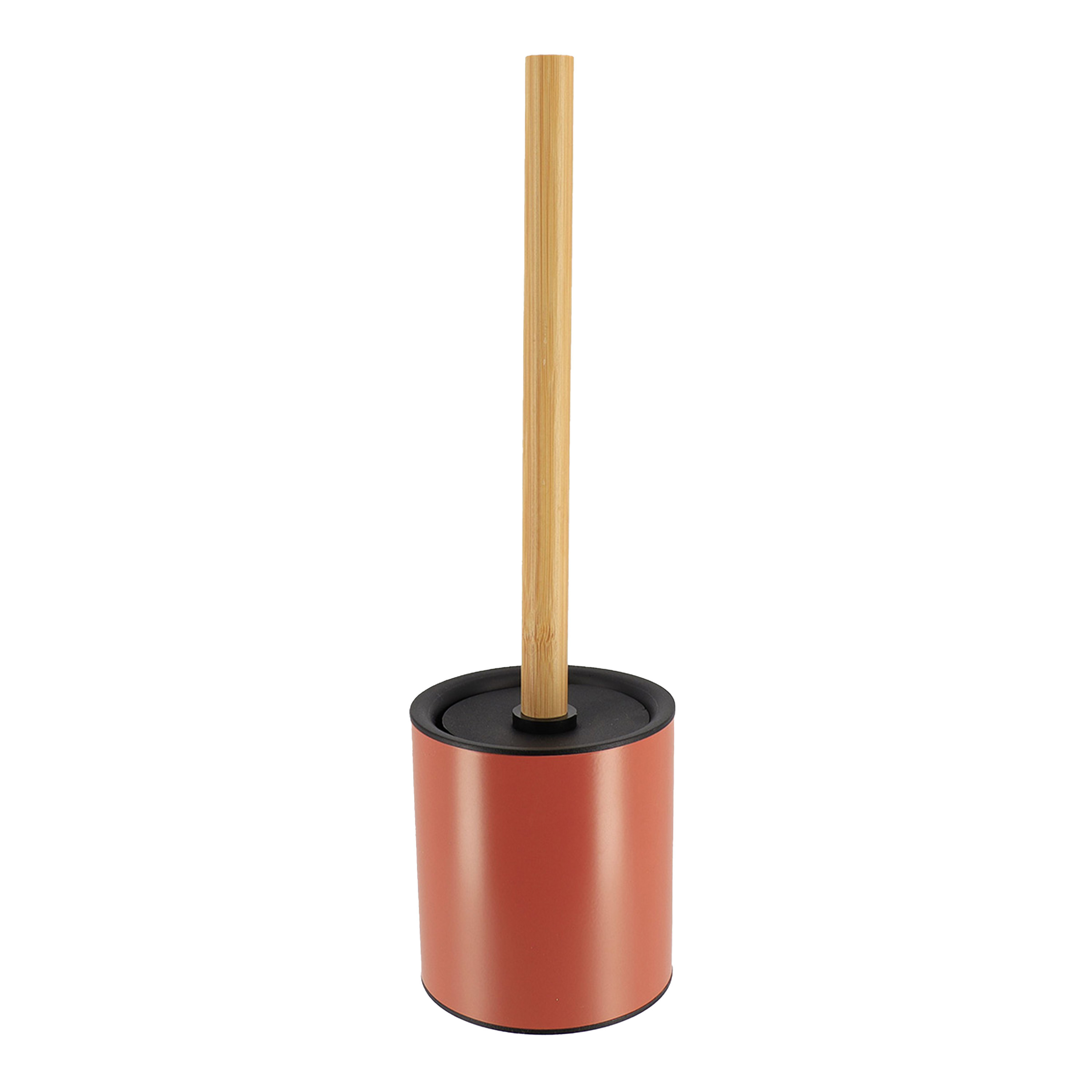 Tendance Badkamer toiletborstel - terracotta/bamboe - 10 x cm -