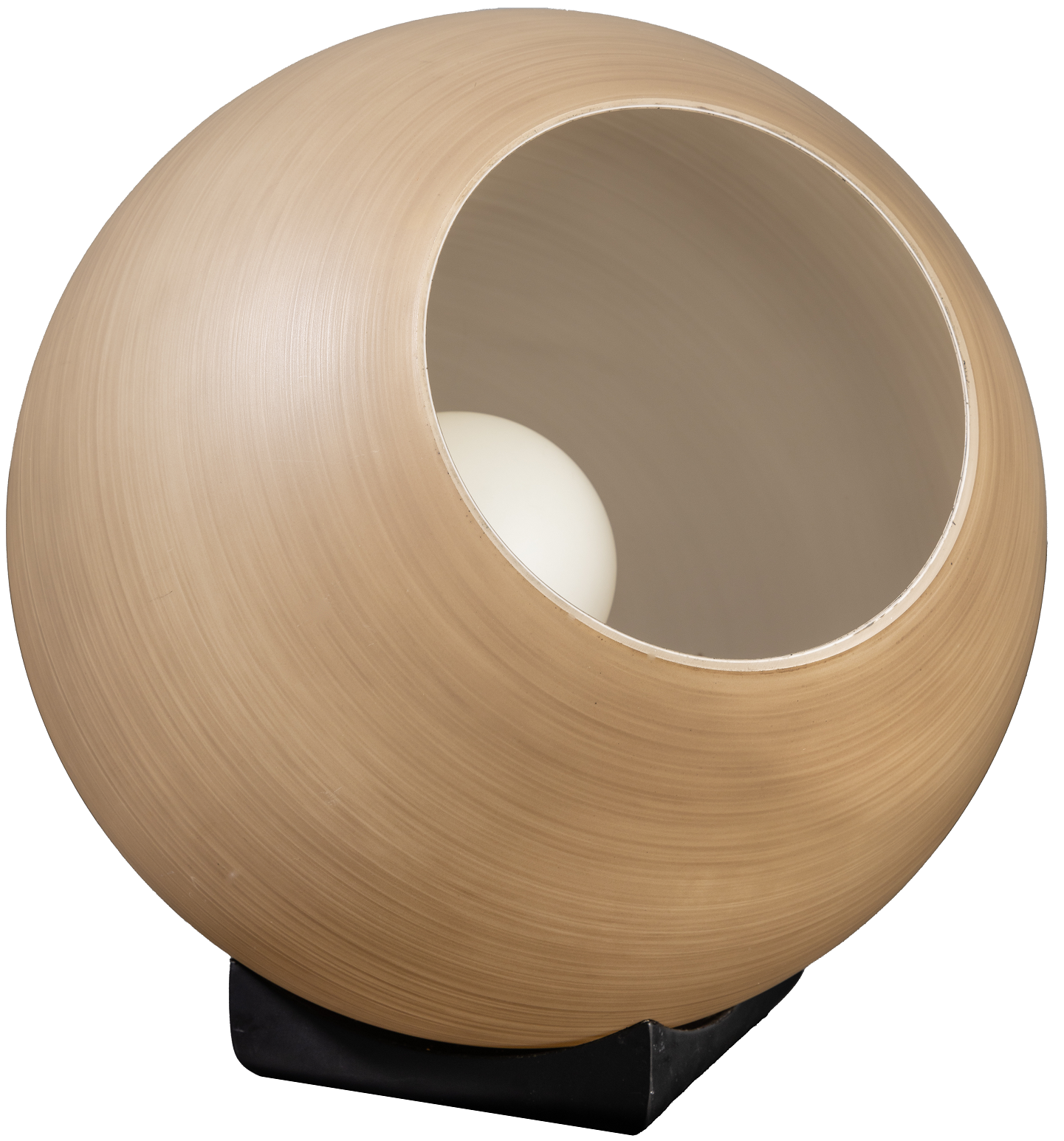 ETH Orb Saturn Tafellamp 1x E27 Taupe/grijs Glas 35cm / Zwart