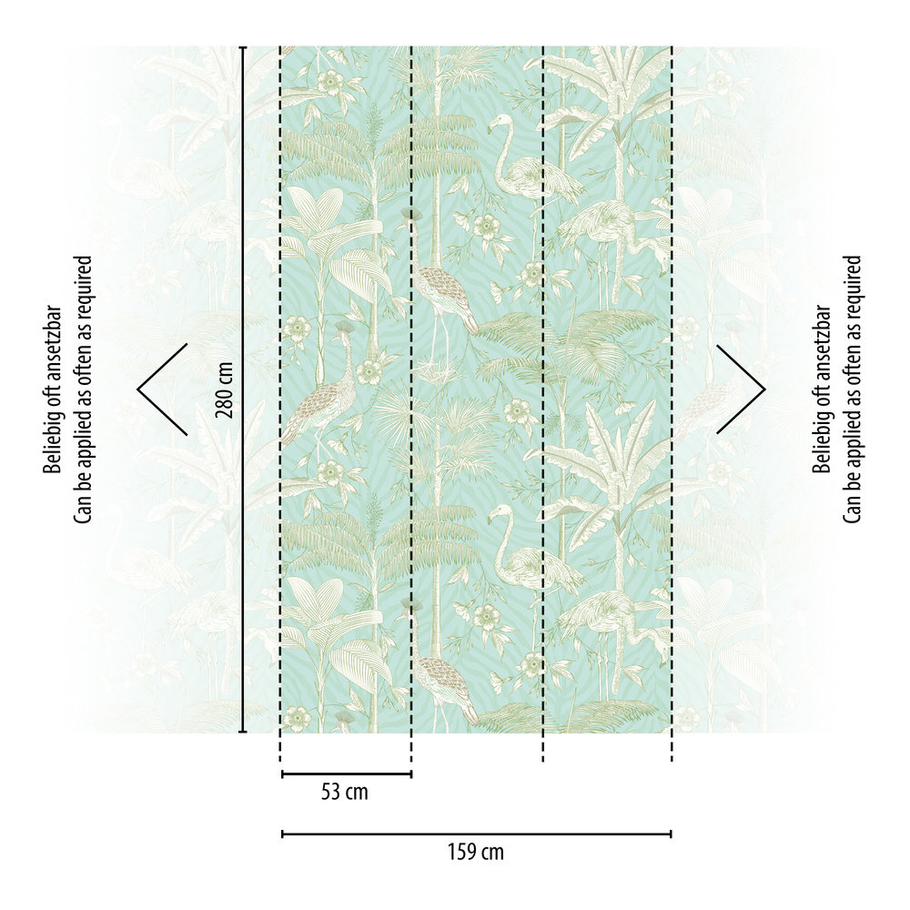 Livingwalls The Wall II - Turquoise - Palmen - 392061