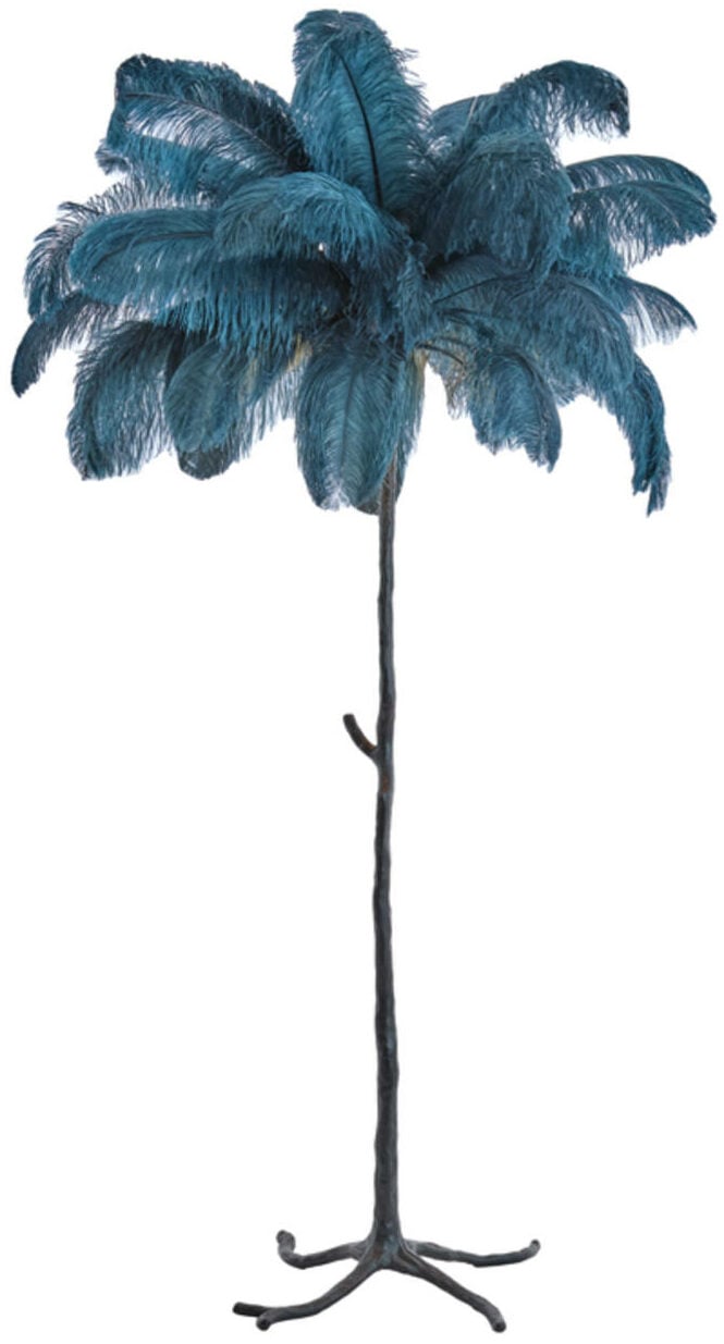 Vloerlamp Feather - Zwart+blauw