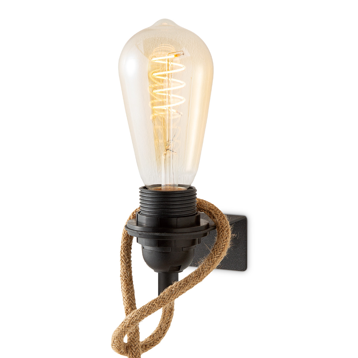 Zwart Vintage Muurlamp - Metalen Wandlamp - Met E27 fitting - 10 x 6 x 4 (BxDxH) - Voor hal en slaapkamer - Met schakelaar - Lichtbron niet inbegrepen