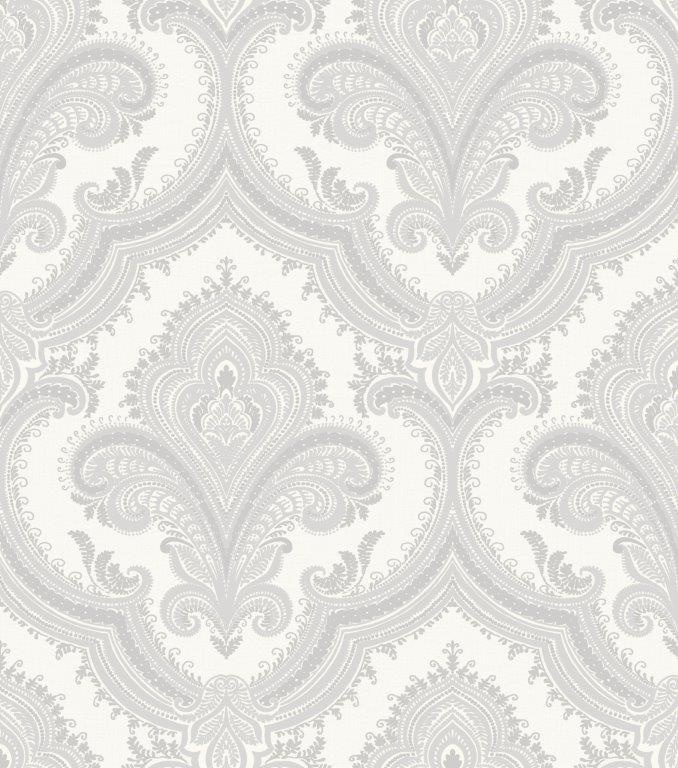 Dutch Wallcoverings Casbah/Bs1 Damask White/Silver - Wit/Zilver