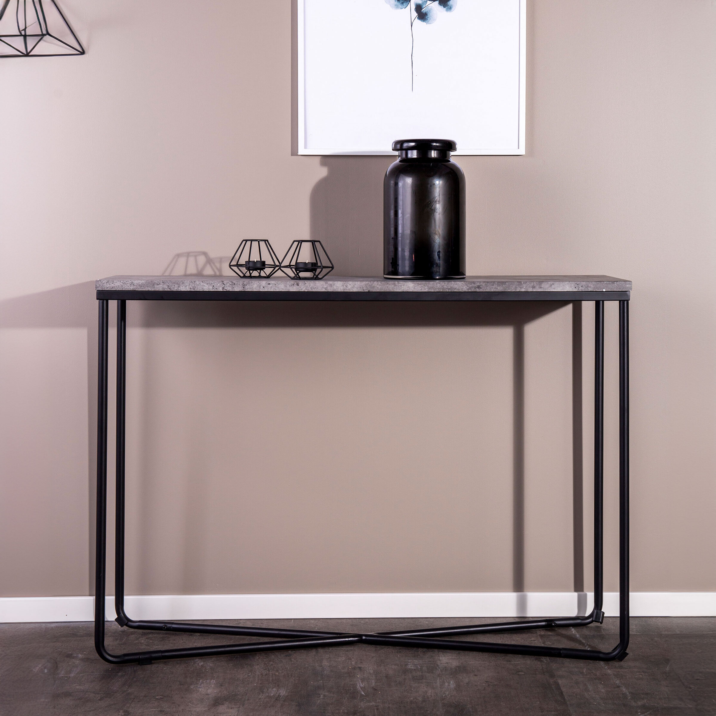 Nohr Sidetable Nesa Betonlook, 110cm - Donkergrijs