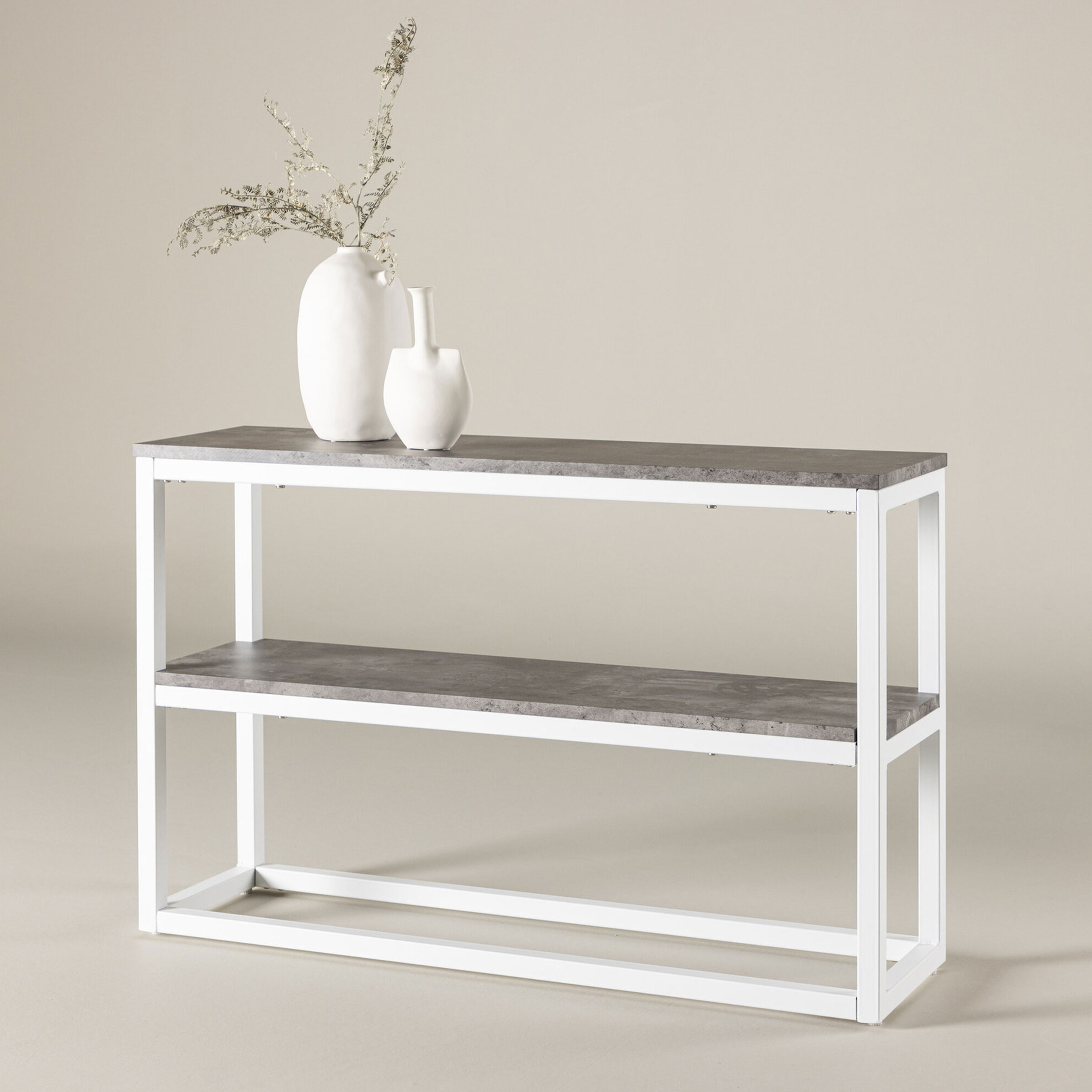 Nohr Sidetable Ram Betonlook, 110cm - Wit