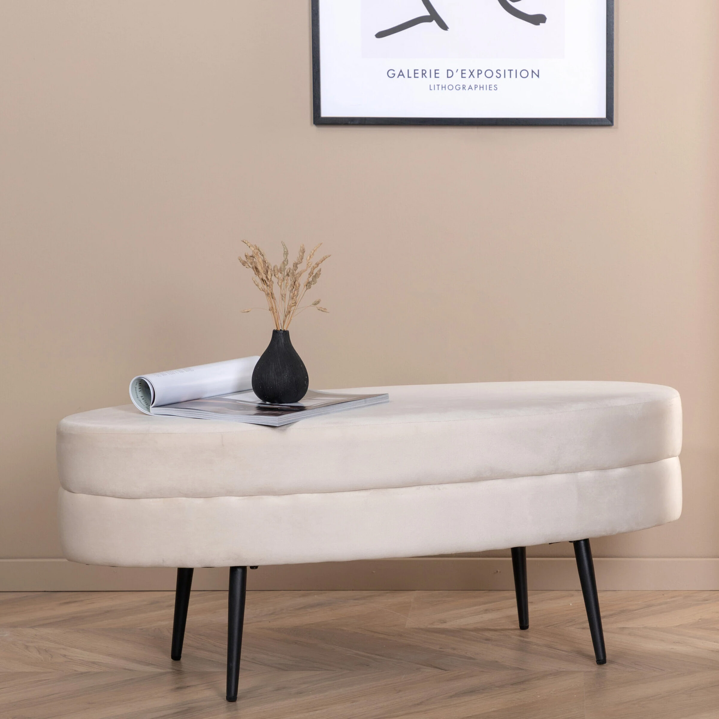 Nohr Hocker Larenzo Velvet - Beige