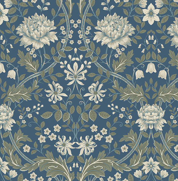 Dutch Wallcoverings British Heritage Bloem - Blauw