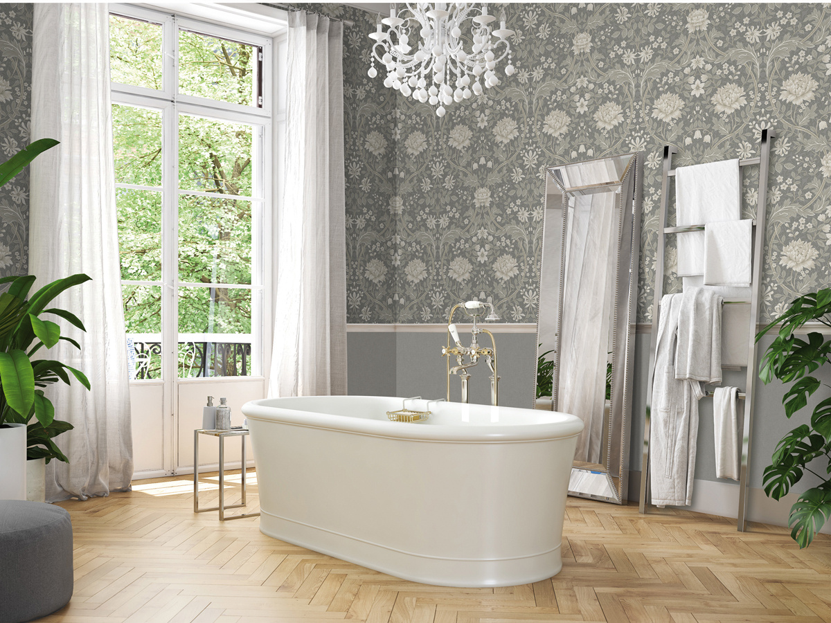 Dutch Wallcoverings British Heritage Bloem - Grijs