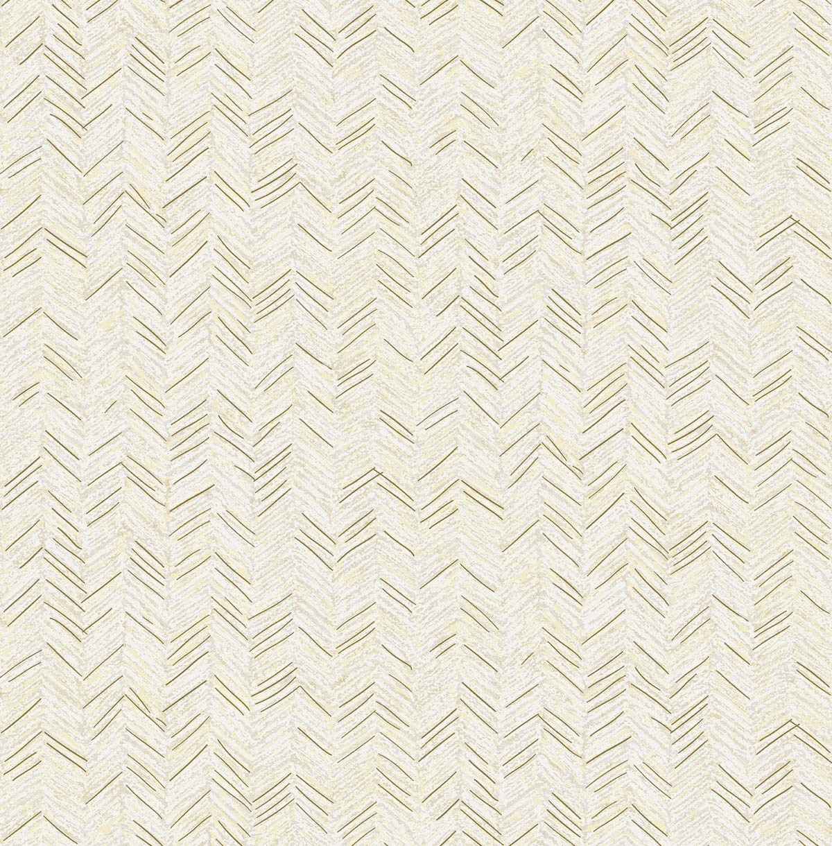 Dutch Wallcoverings Euphorie - Visgraat - Wit/Goud