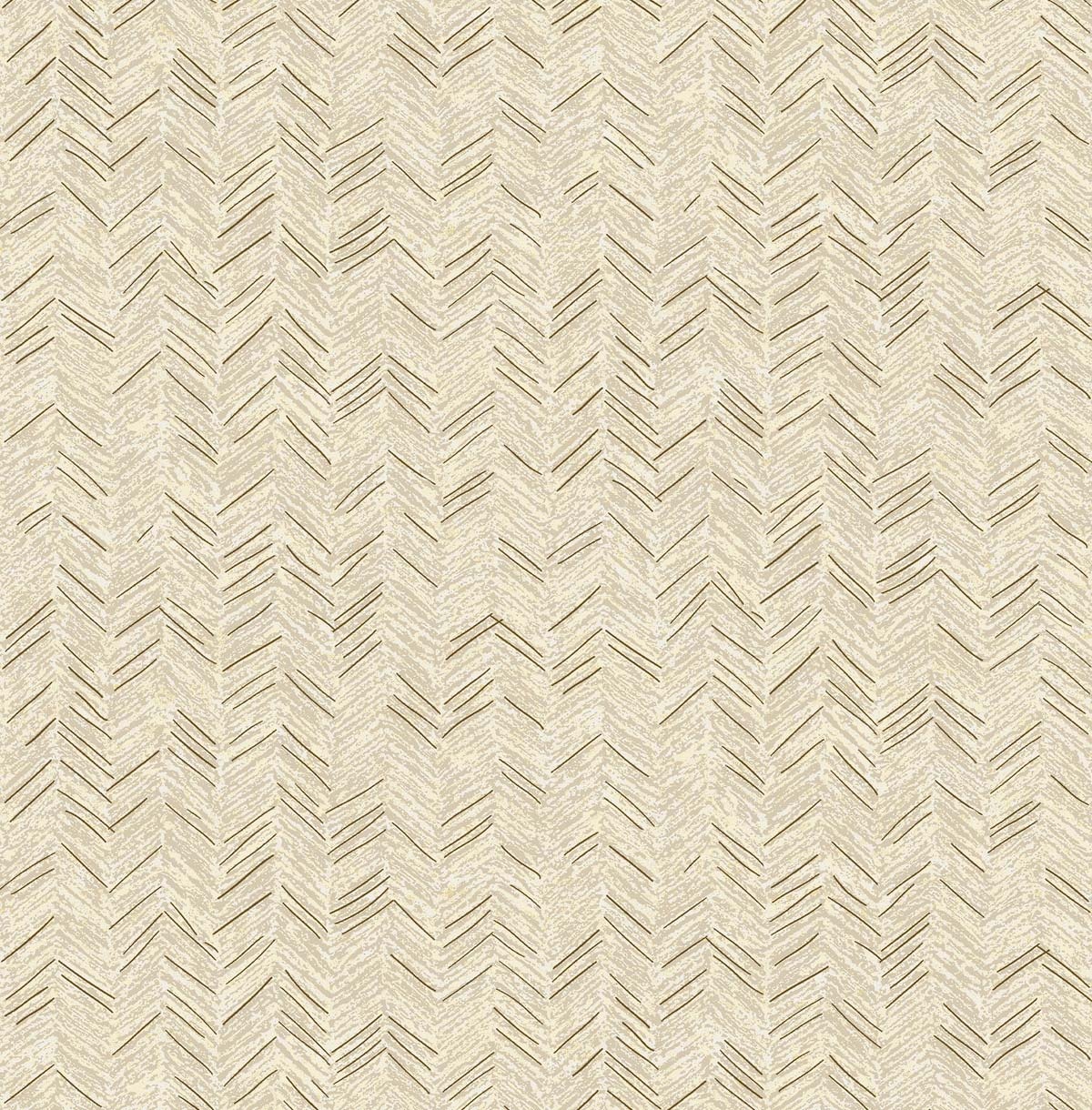 Dutch Wallcoverings Euphorie - Visgraat - Creme/Goud