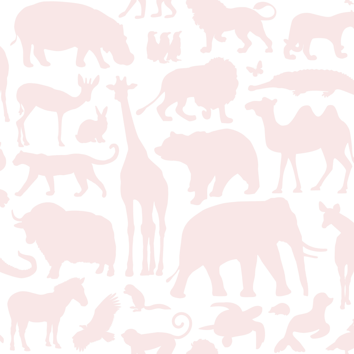 Dutch Wallcoverings Joy - Dieren - Wit/Roze