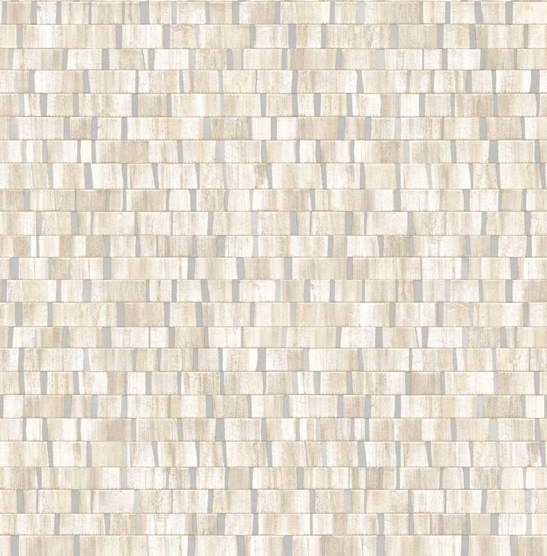 Dutch Wallcoverings Artisan Small Metallic Wood - Natural/Silver