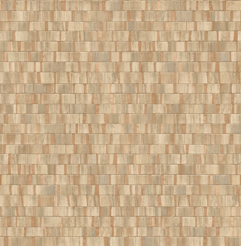 Dutch Wallcoverings Artisan Small Metallic Wood - Natural/Copper