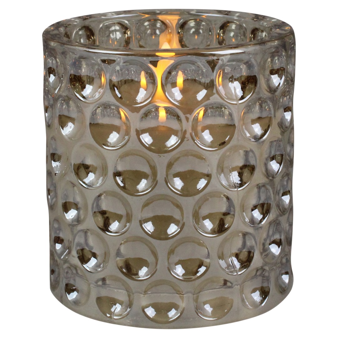 Magic Flame LED kaars in glas 9,6cm champagne B/O - 